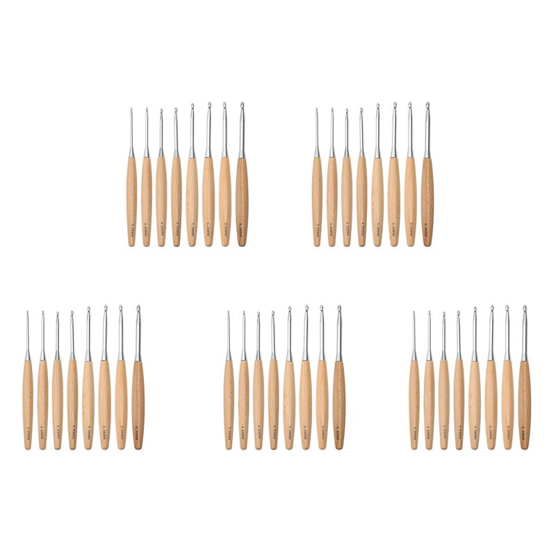 Wooden Crochet Hooks Ergonomic Handle - M12K-ชุดเข็มโครเชต์ไม้ 40 ชิ้น ขนาด 3.0 มม.-6.5