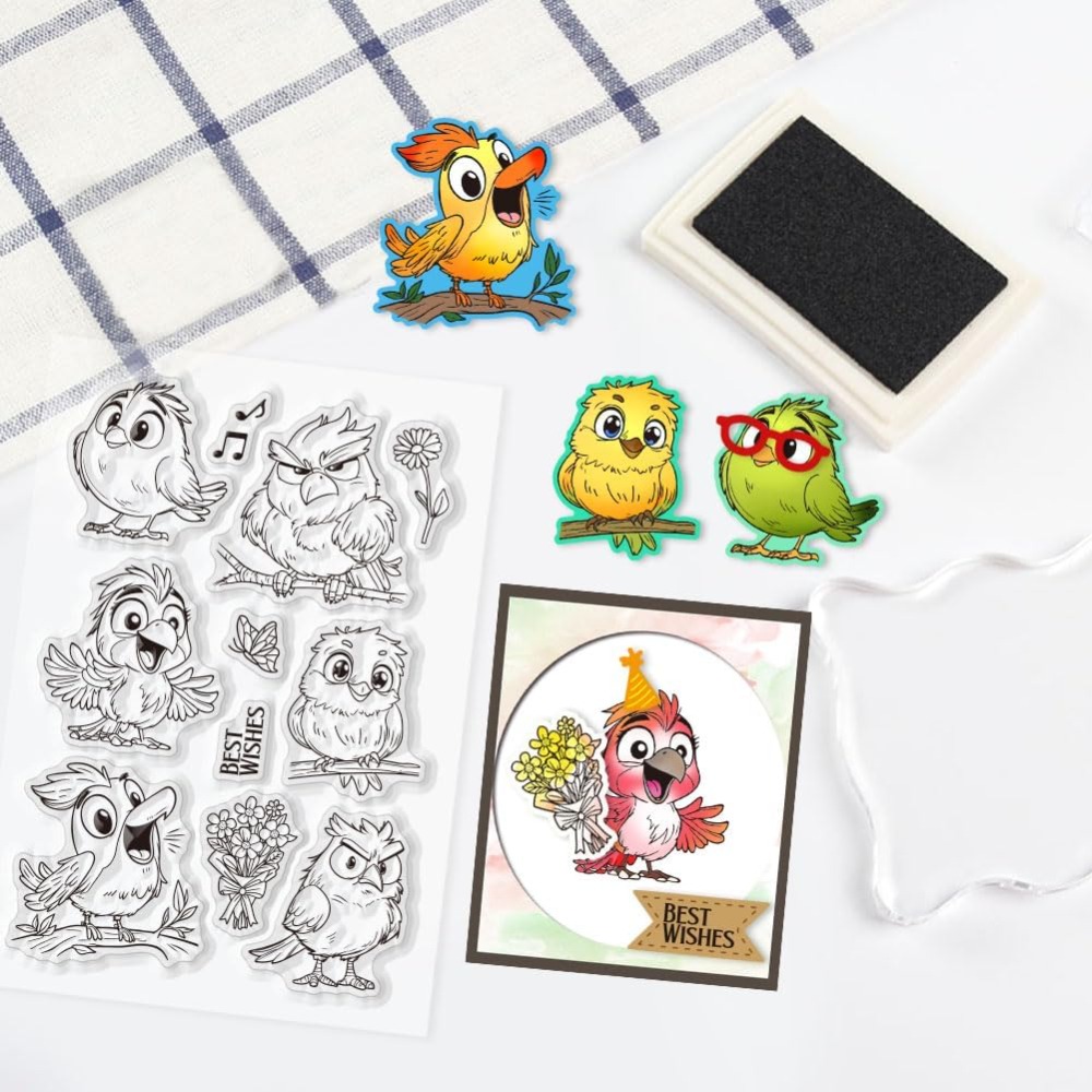 Funny Bird ล้างแสตมป์สําหรับ S - Clear Silicone Stamps For Card Making บทวิจารณ์และราคา