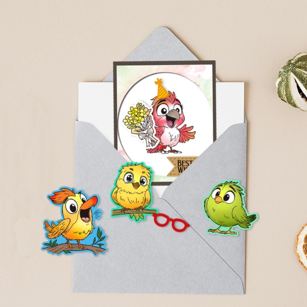 Funny Bird ล้างแสตมป์สําหรับ S - Clear Silicone Stamps For Card Making บทวิจารณ์และราคา