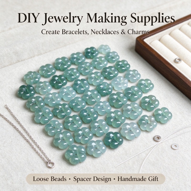 10 ชิ้น ลูกปัดหินหยกน้ำสีน้ำเง - Beading บทวิจารณ์และราคา
