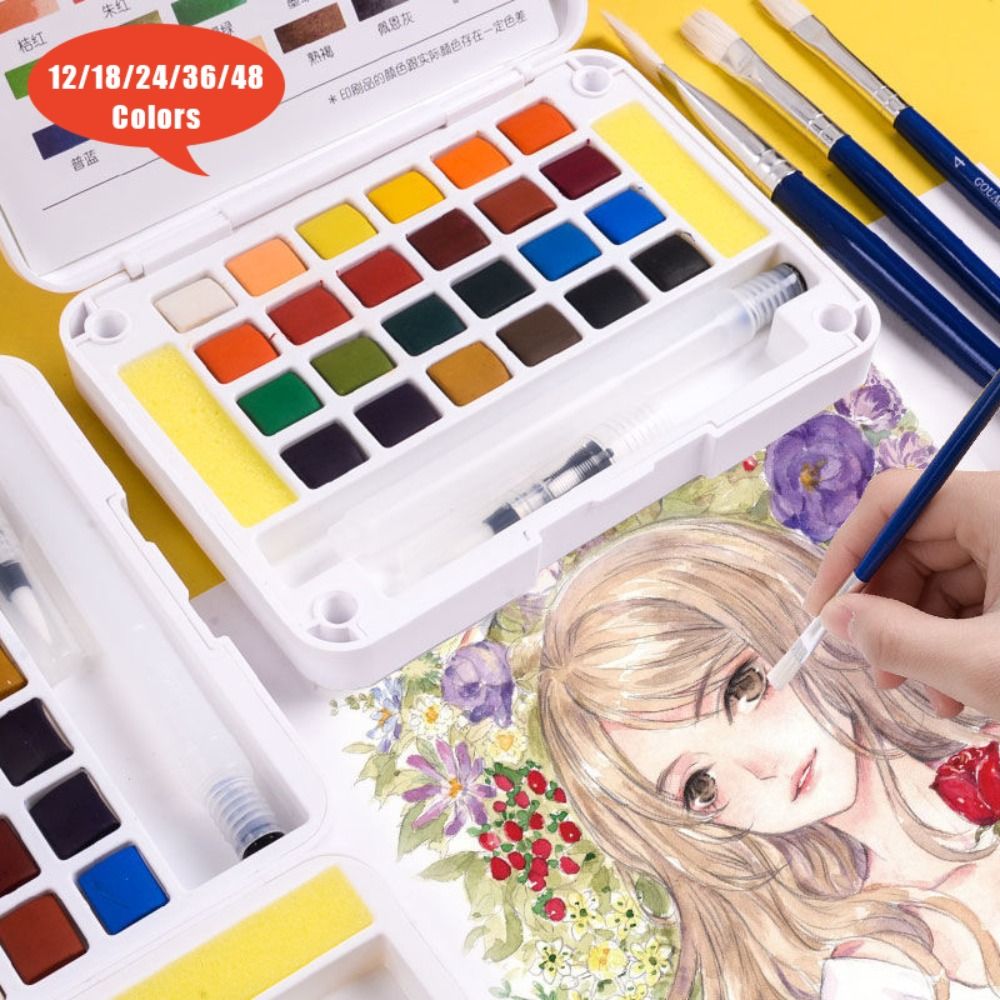 ชุดสีน้ำแบบมืออาชีพ พร้อมพู่กั - Watercolor Paint Set Solid Pigment บทวิจารณ์และราคา