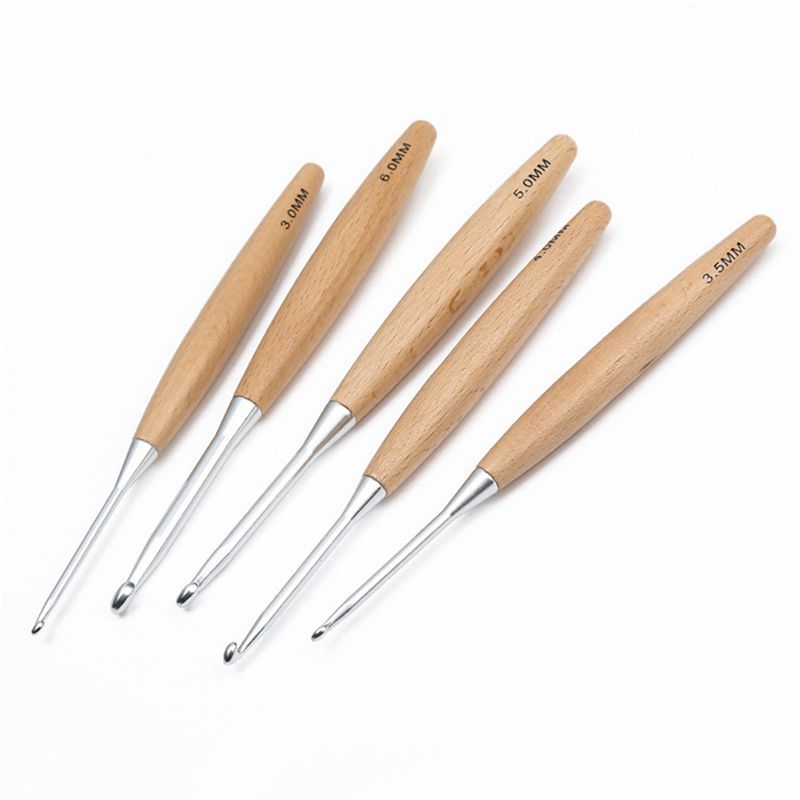 ชุดเข็มโครเชต์ไม้ ABJI 40 ชิ้น - Wooden Crochet Hooks Ergonomic Handle บทวิจารณ์และราคา