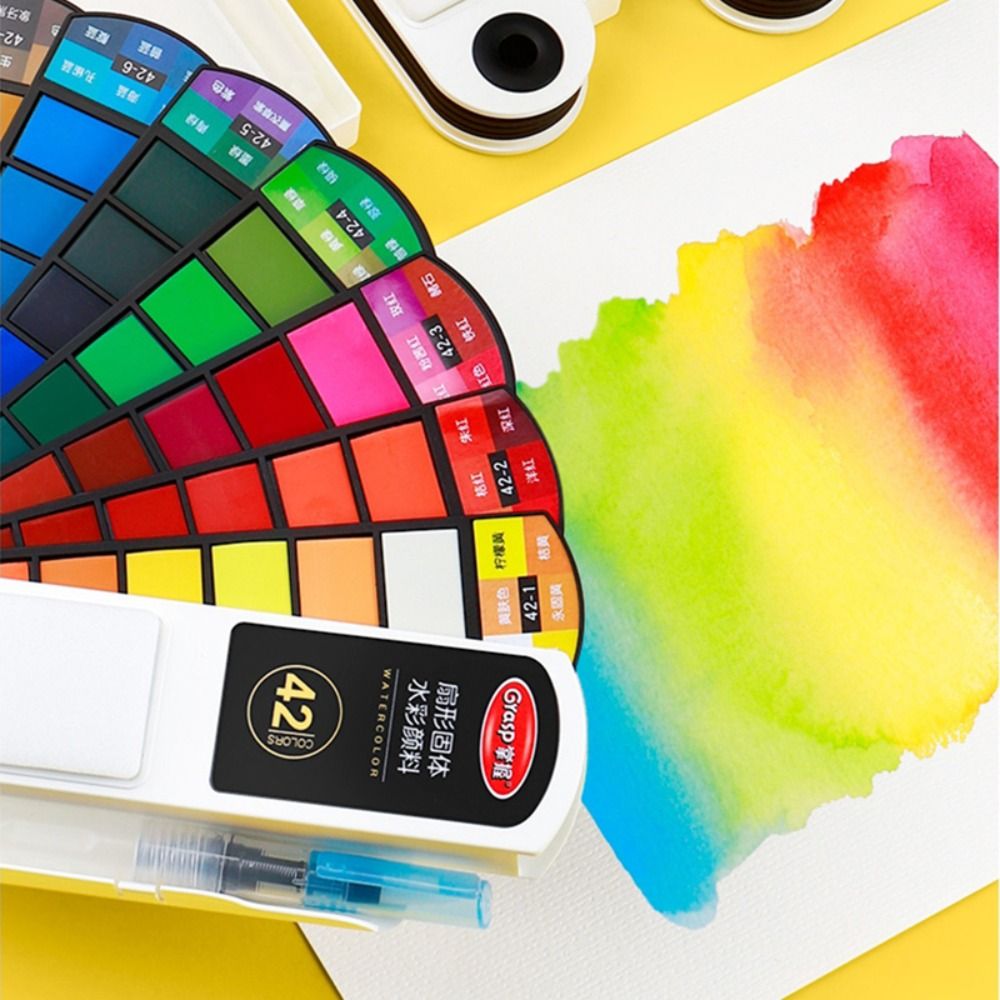 ชุดสีน้ำแบบพับได้ พร้อมปากกาพู - Watercolor Paint Set Solid Pigment บทวิจารณ์และราคา