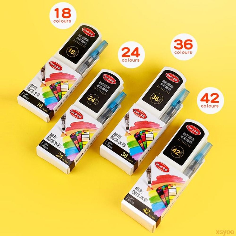 ชุดสีน้ำแบบพับได้ พร้อมปากกาพู - Watercolor Paint Set Solid Pigment บทวิจารณ์และราคา