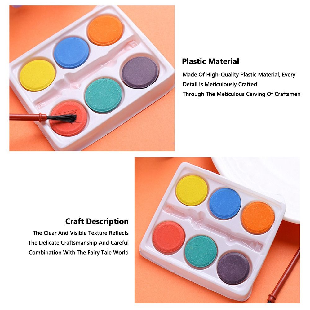 ชุดสีน้ำพกพาพร้อมพู่กัน 6 สี ช - Watercolor Paint Set Solid Pigment บทวิจารณ์และราคา