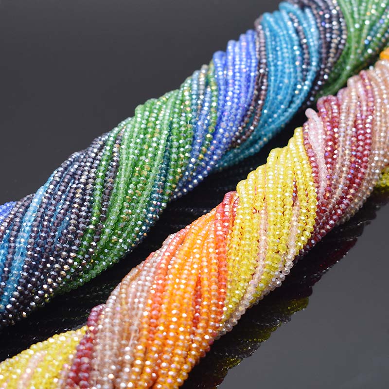 ชุบ AB สีใสเงา2 3 4 6มม.Rondel - Glass Seed Beads 2Mm Jewelry Making บทวิจารณ์และราคา