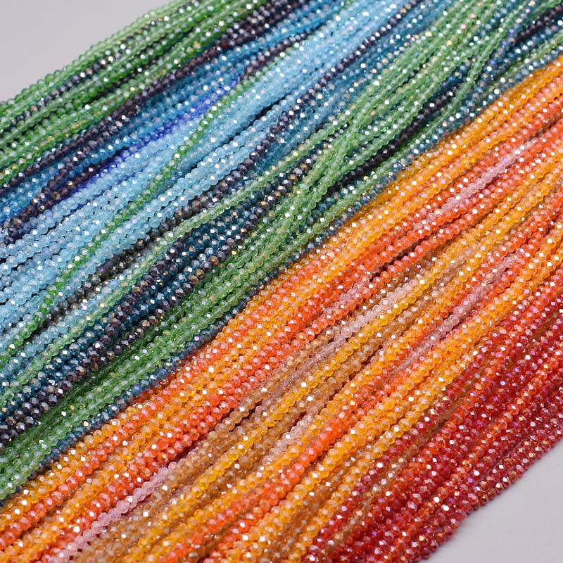 ชุบ AB สีใสเงา2 3 4 6มม.Rondel - Glass Seed Beads 2Mm Jewelry Making บทวิจารณ์และราคา