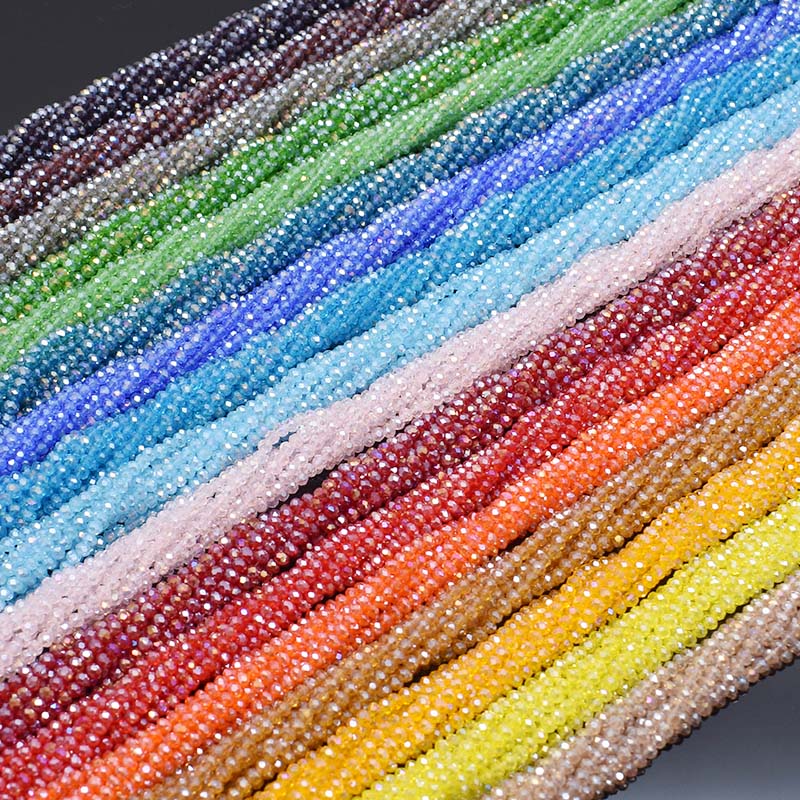 ชุบ AB สีใสเงา2 3 4 6มม.Rondel - Glass Seed Beads 2Mm Jewelry Making บทวิจารณ์และราคา